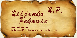 Miljenko Peković vizit kartica